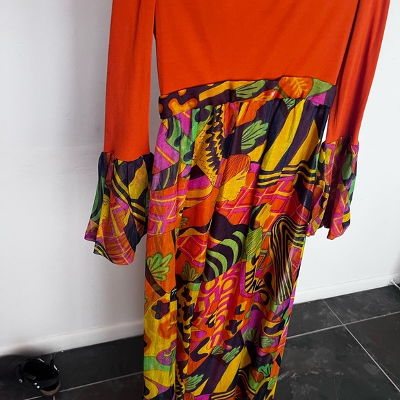70’s gauze Greek jester dress